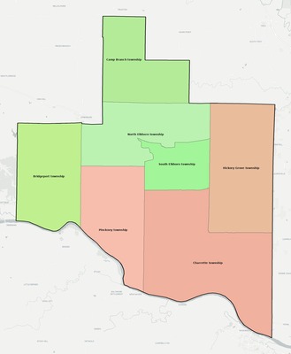Warren County MO townships and subdivisions map