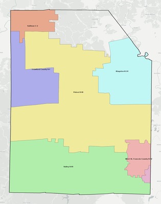 Washington County MO school district boundaries map