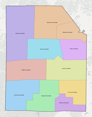 Washington County MO townships and subdivisions map