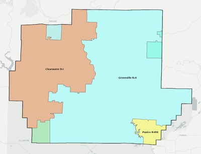Wayne County MO school district boundaries map