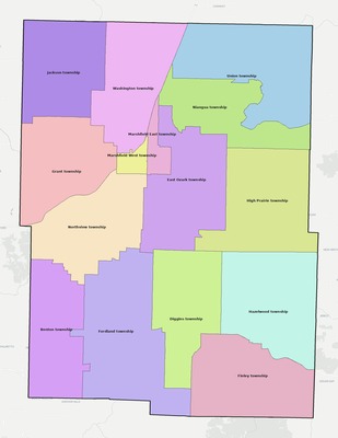 Webster County MO townships and subdivisions map
