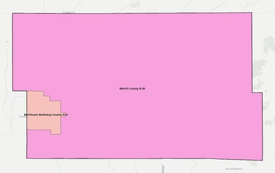 Worth County MO school district boundaries map