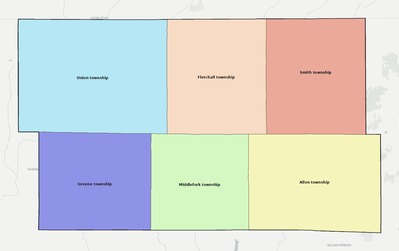 Worth County MO townships and subdivisions map