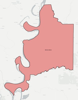 Adams County MS school district boundaries map