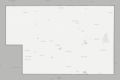 Alcorn County MS county basemap context