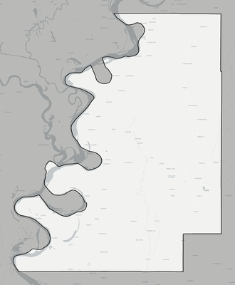 Bolivar County MS county basemap context