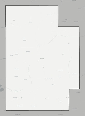 Calhoun County MS county basemap context