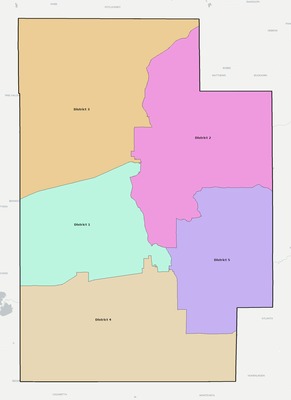 Calhoun County MS townships and subdivisions map