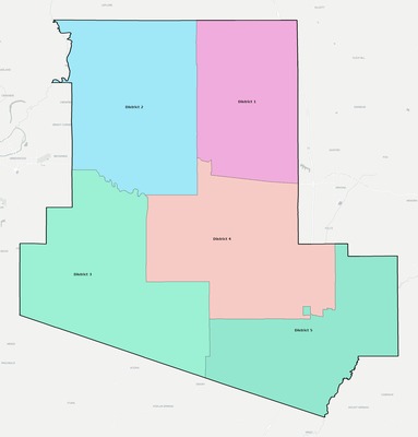 Carroll County MS townships and subdivisions map