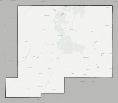 Chickasaw County MS county basemap context