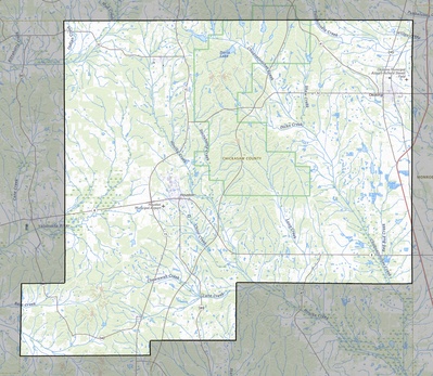 Chickasaw County MS USGS topo map