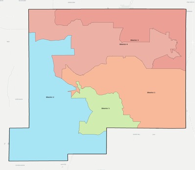 Chickasaw County MS townships and subdivisions map