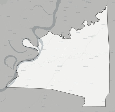 Claiborne County MS county basemap context