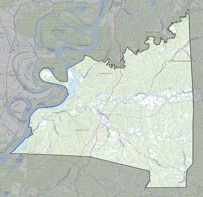 Claiborne County MS USGS topo map