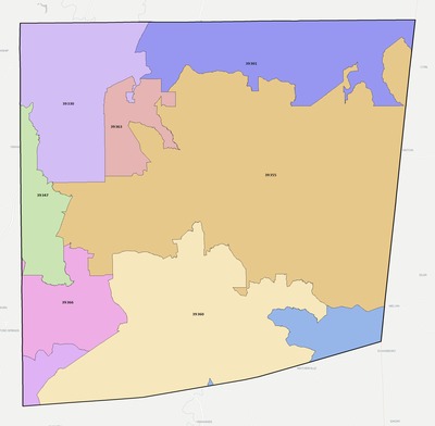 Clarke County MS ZIP code boundaries map