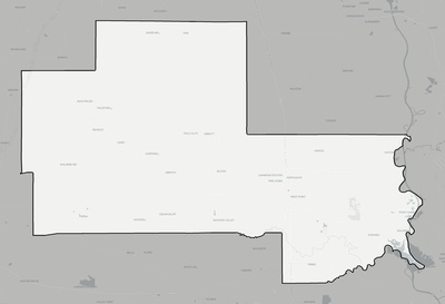 Clay County MS county basemap context