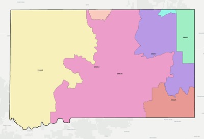 Franklin County MS ZIP code boundaries map
