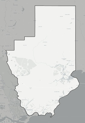 Hancock County MS county basemap context