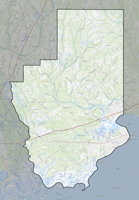 Hancock County MS USGS topo map