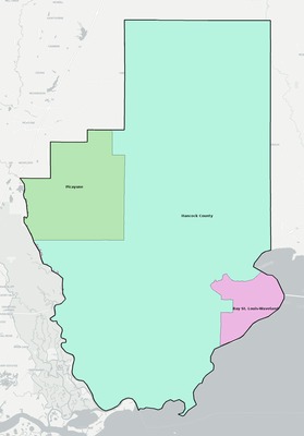 Hancock County MS school district boundaries map