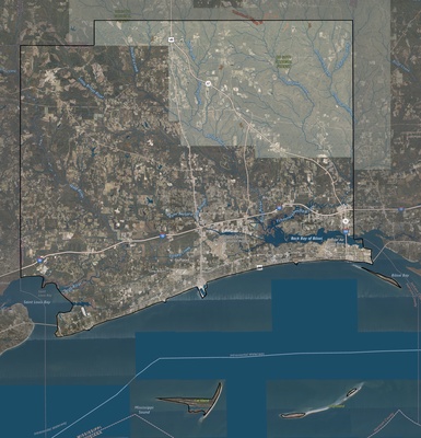 Harrison County MS USGS imagery and topo map