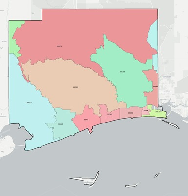 Harrison County MS ZIP code map preview
