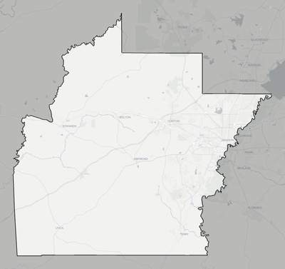 Hinds County MS county basemap context