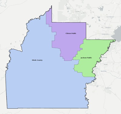 Hinds County MS school district boundaries map