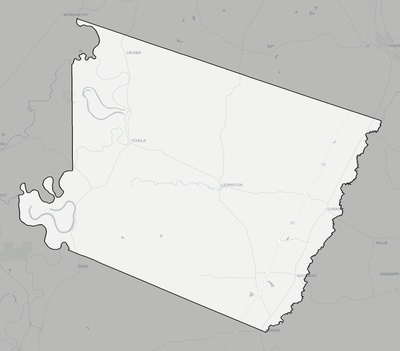 Holmes County MS county basemap context