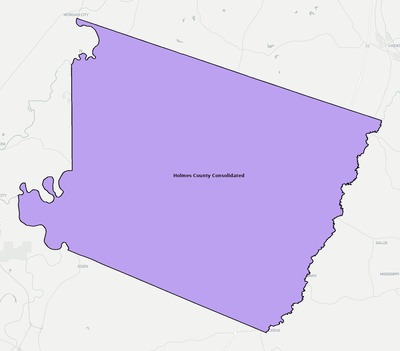 Holmes County MS school district boundaries map