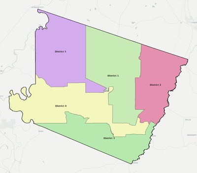 Holmes County MS townships and subdivisions map