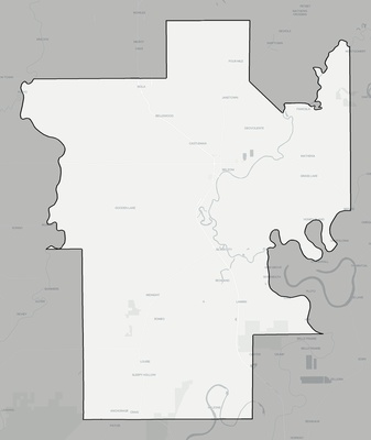 Humphreys County MS county basemap context