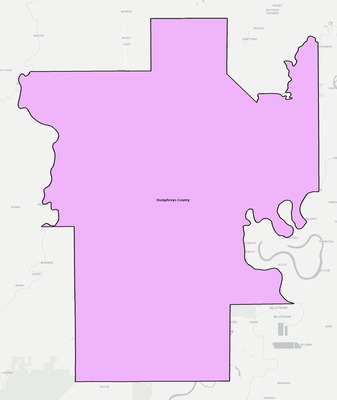 Humphreys County MS school district boundaries map