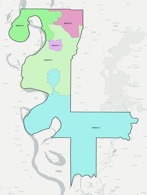 Issaquena County MS townships and subdivisions map