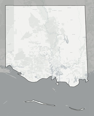 Jackson County MS county basemap context