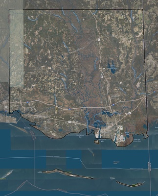 Jackson County MS USGS imagery and topo map