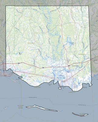 Jackson County MS USGS topo map