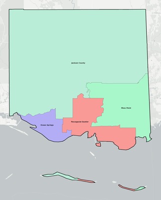 Jackson County MS school district boundaries map