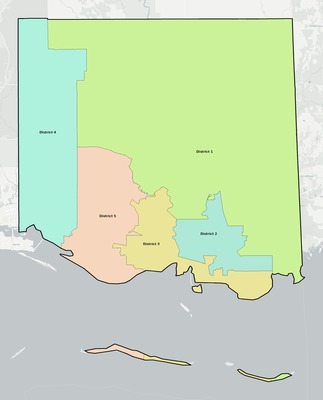 Jackson County MS townships and subdivisions map