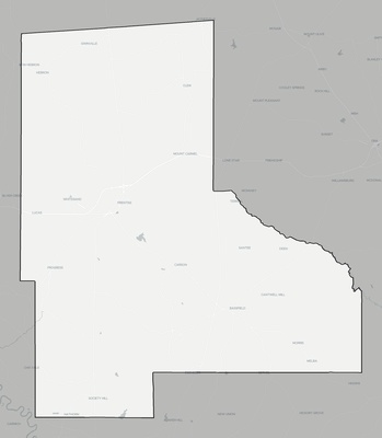 Jefferson Davis County MS county basemap context