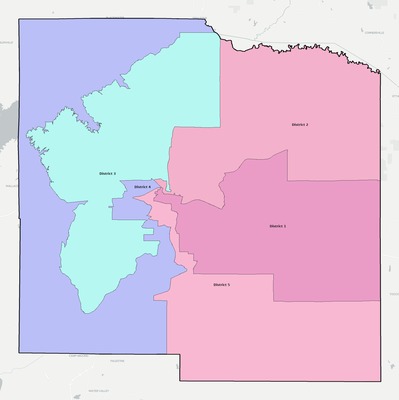 Lafayette County MS townships and subdivisions map