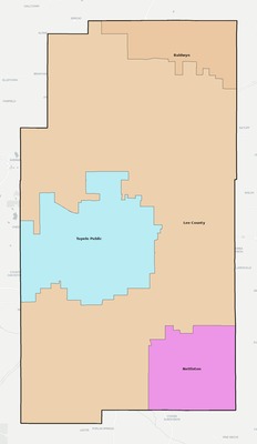 Lee County MS school district boundaries map