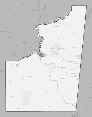 Lowndes County MS county basemap context