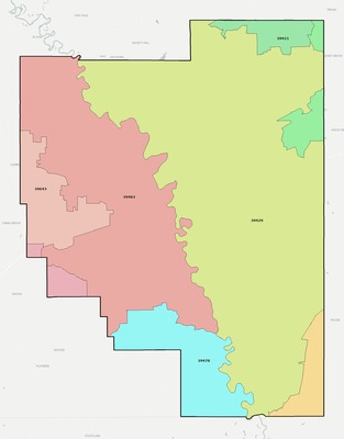 Marion County MS ZIP code boundaries map