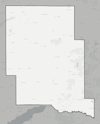 Marshall County MS county basemap context