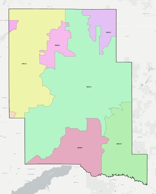 Marshall County MS ZIP code boundaries map