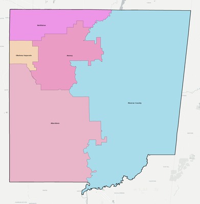 Monroe County MS school district boundaries map