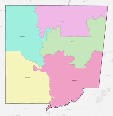 Monroe County MS townships and subdivisions map