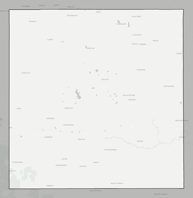 Newton County MS county basemap context