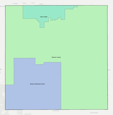 Newton County MS school district boundaries map
